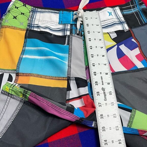 Hurley Men’s Patchwork Swim Trunks Shorts Size 32 - Picture 6 of 9